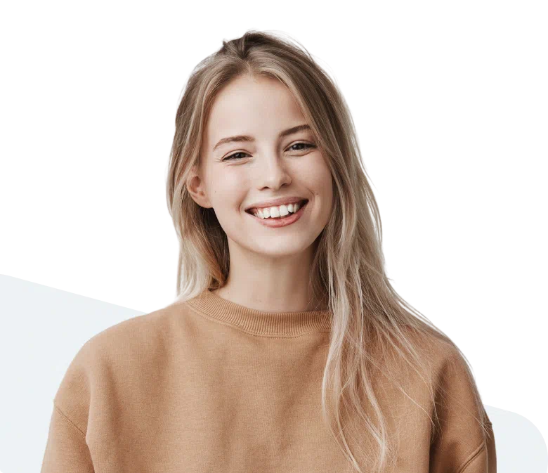 A woman smiling at the camera